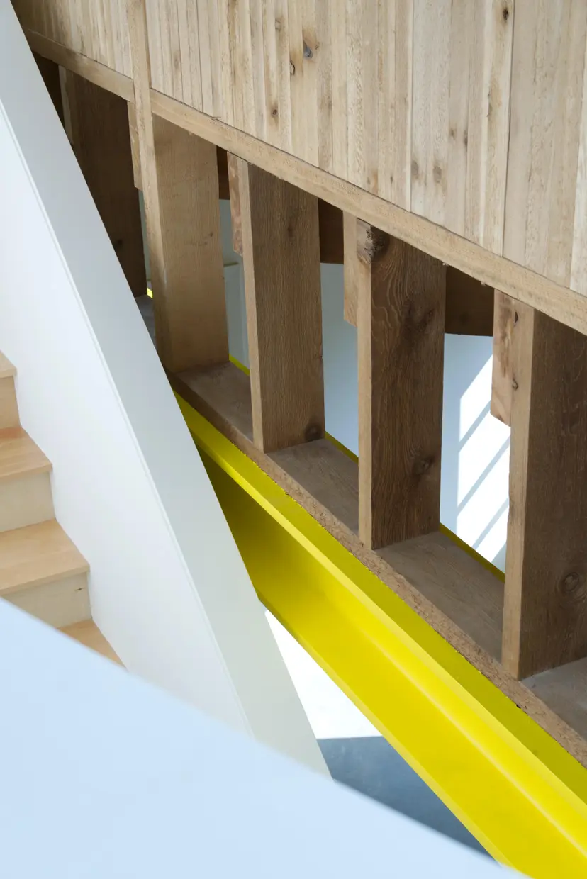 Banbury interior i-beam and timber frame detail from stairwell