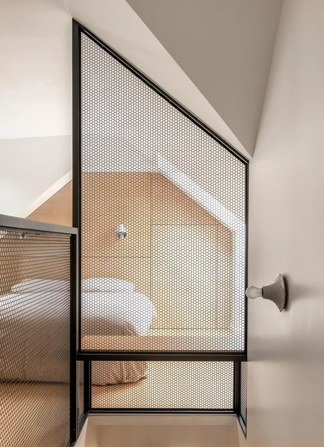 Yew interior master bedroom metal work detail