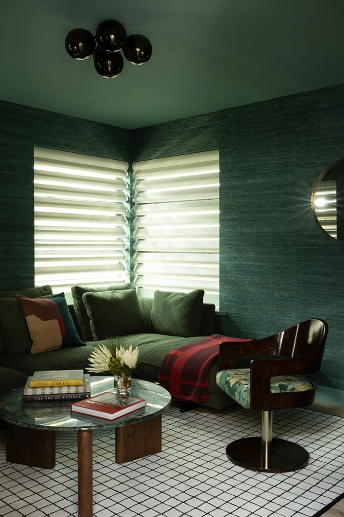 Deep Cove green colour drenched room