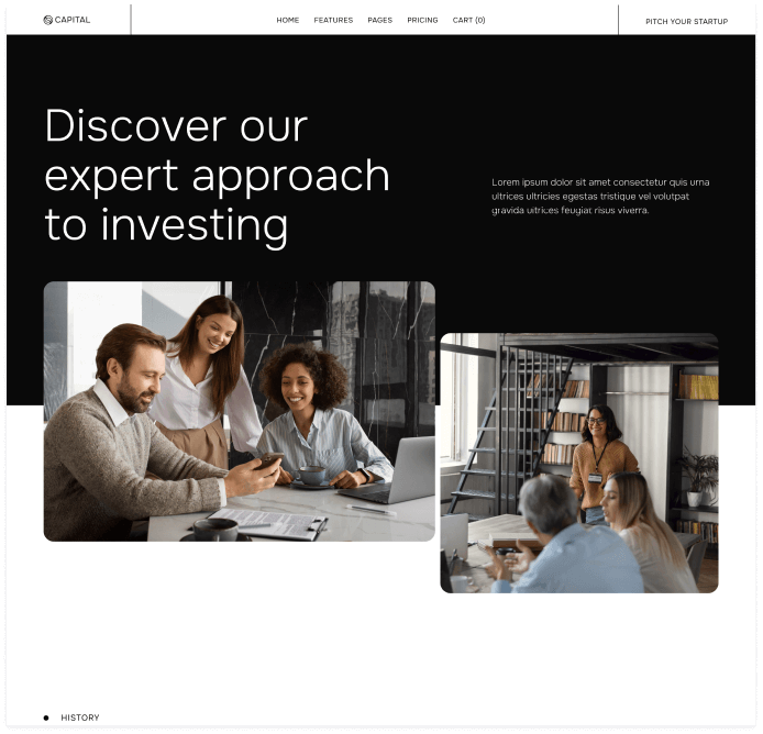 Capital - About Page - Venture Capital Webflow Template | Brix Templates
