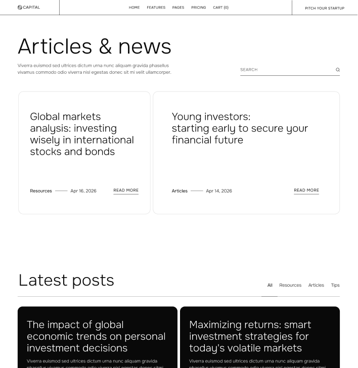 Capital - Blog V2 Main Page - Venture Capital Webflow Template | Brix Templates

