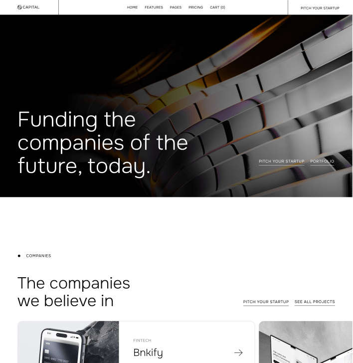 Capital - Home V3 Main Page - Venture Capital Webflow Template | Brix Templates