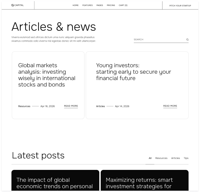 Capital - Blog V2 Page - Venture Capital Webflow Template | Brix Templates
