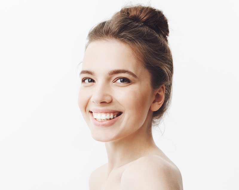 Lady with fresh skin after laser resurfacing