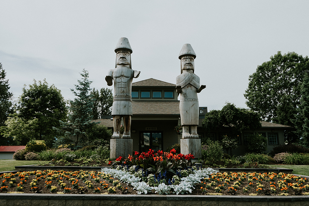 Stó:lō Welcome Figures in downtown Chilliwack