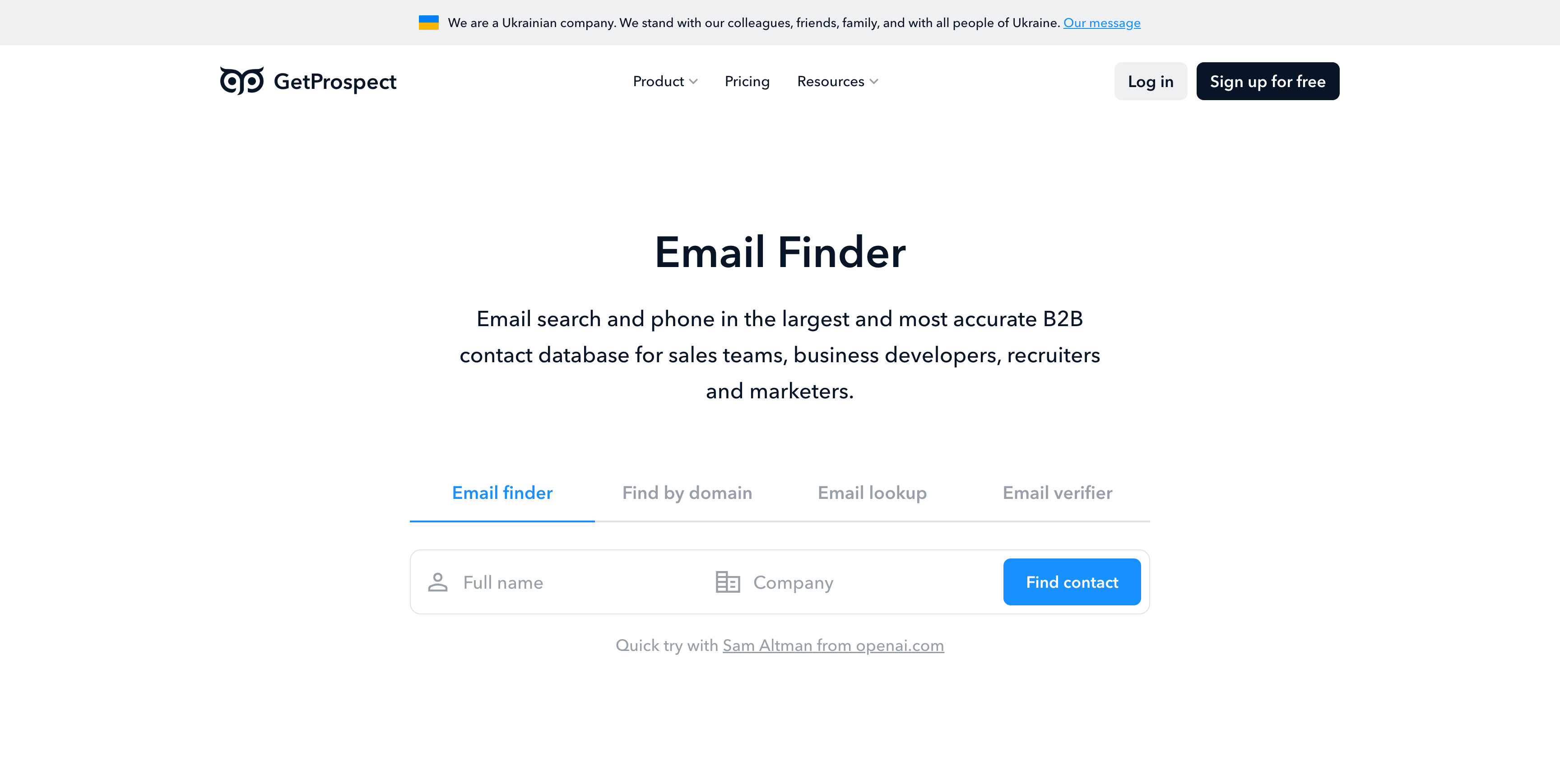Getprospect Screenshot
