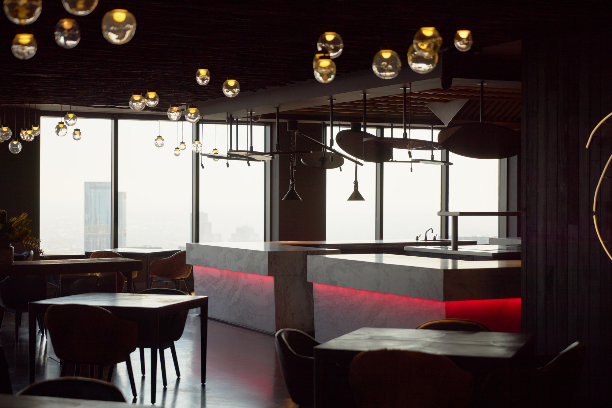 Interior photography of Vue Du Monde kitchen.