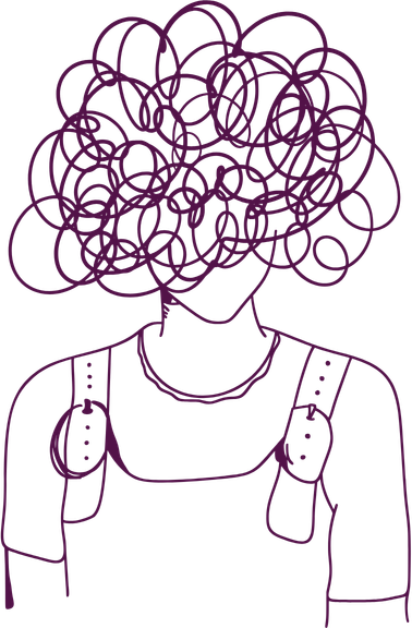 Illustration d'une femme ayant la tête dans le brouillard à cause de la charge mentale