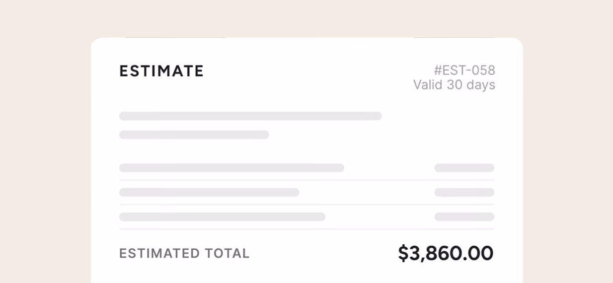 Estimate generator preview