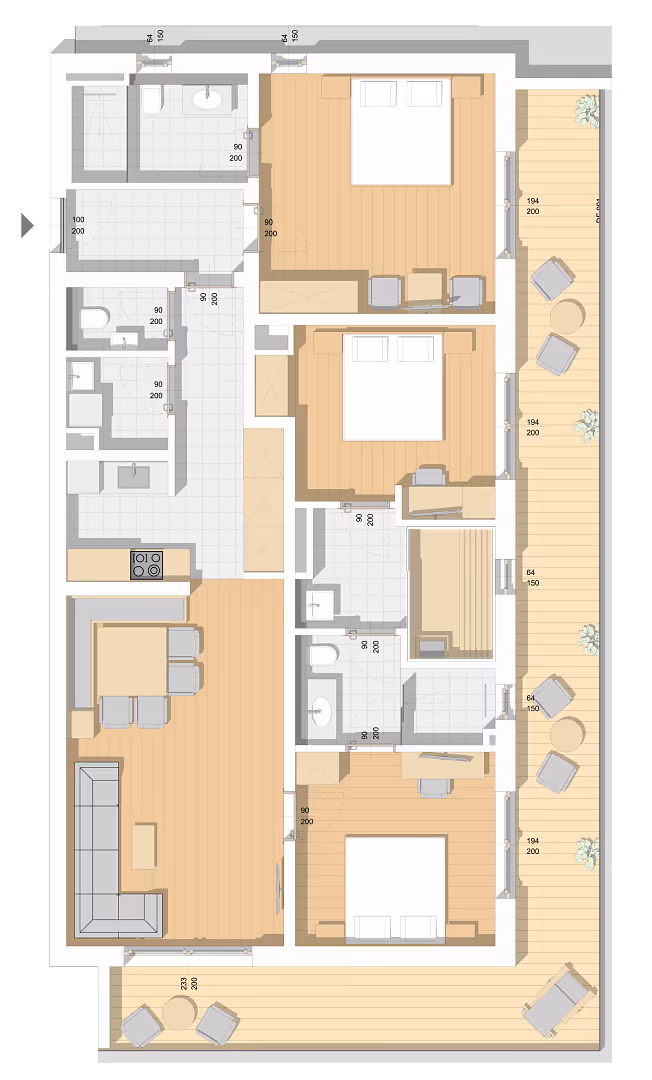 Grundriss des Hubertus Apartments Kitzbüheler Horn.