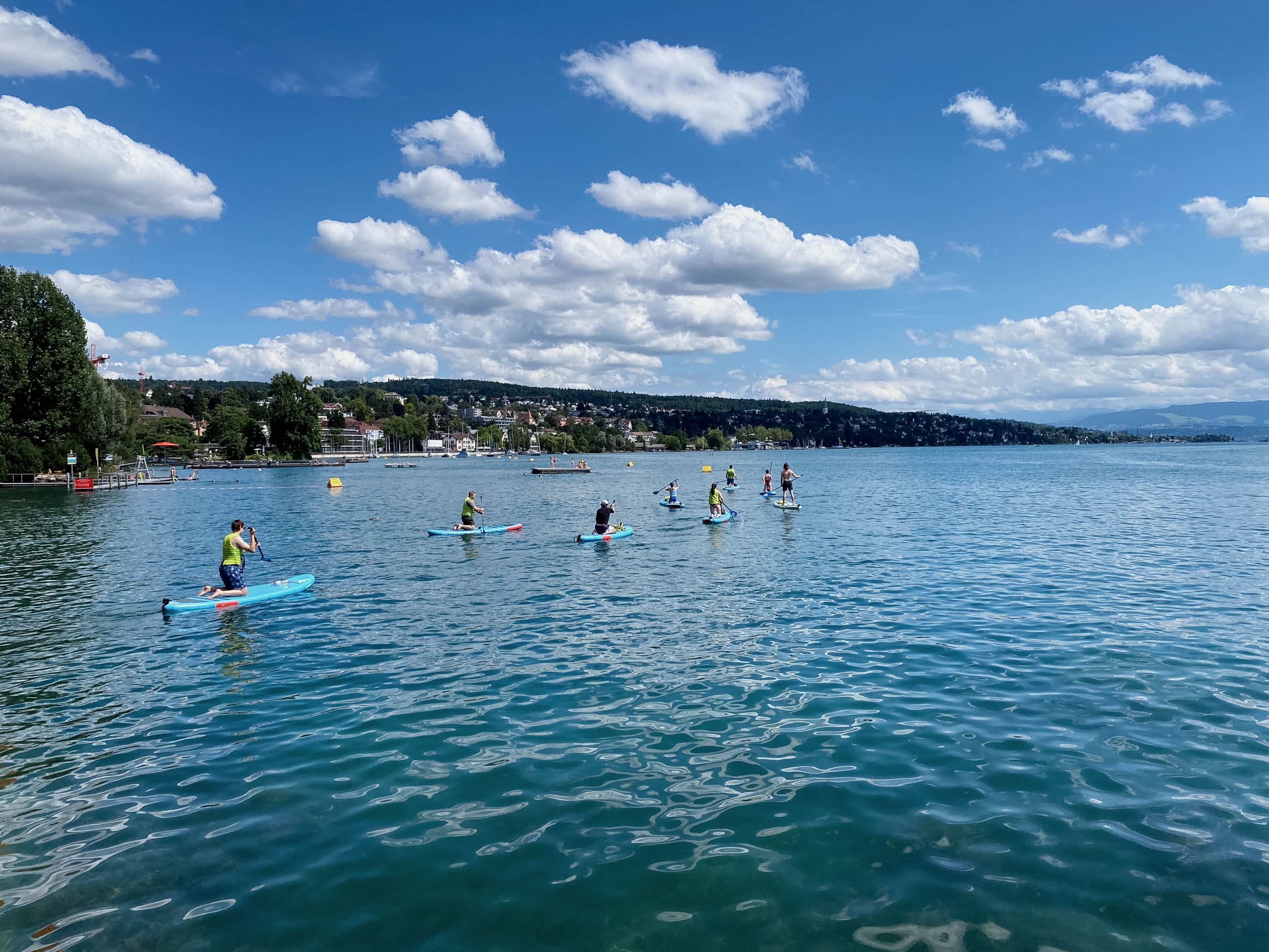 Group stand up paddle event lake Zurich