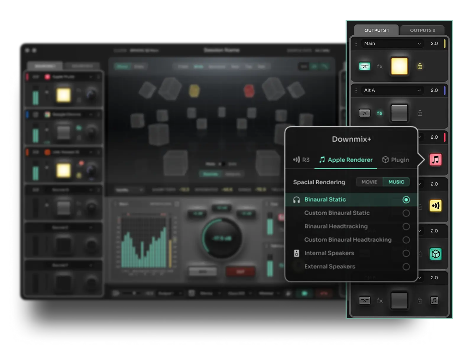 Sphere’s integrated Apple Spatial Audio binaural renderer