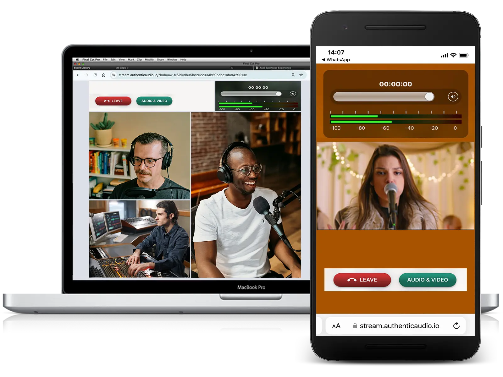 Stream anywhere with Authentic Audio via a private web link