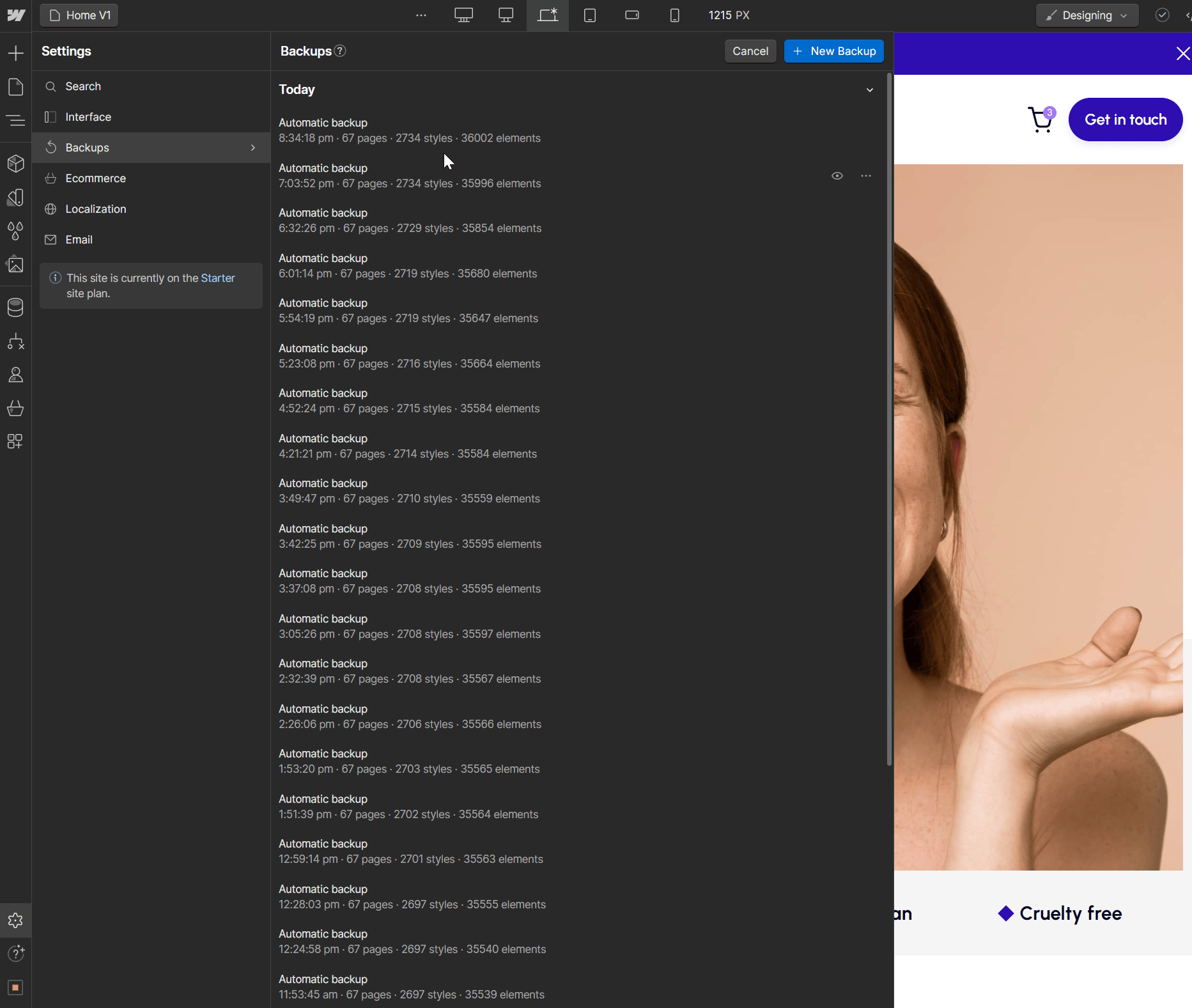 Backups - Skincare X Webflow Template