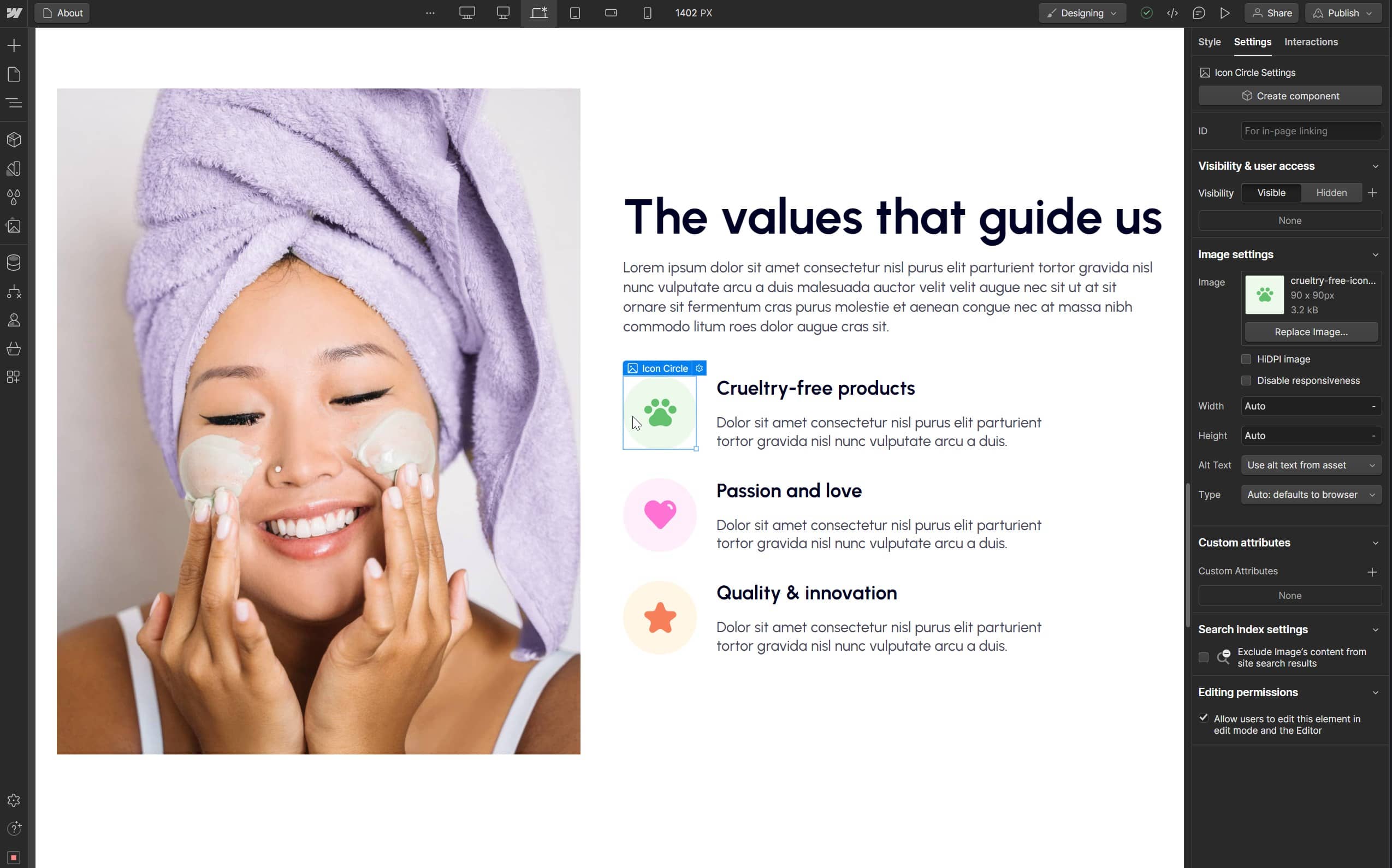 Icons And Graphics - Skincare X Webflow Template