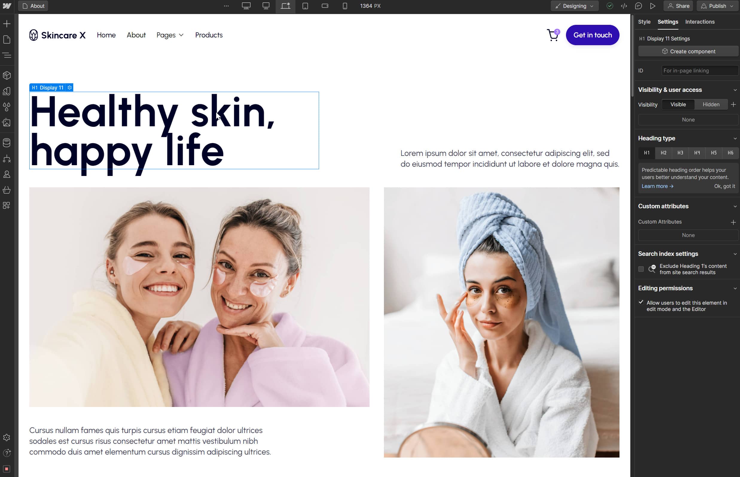 Static Content - Skincare X Webflow Template