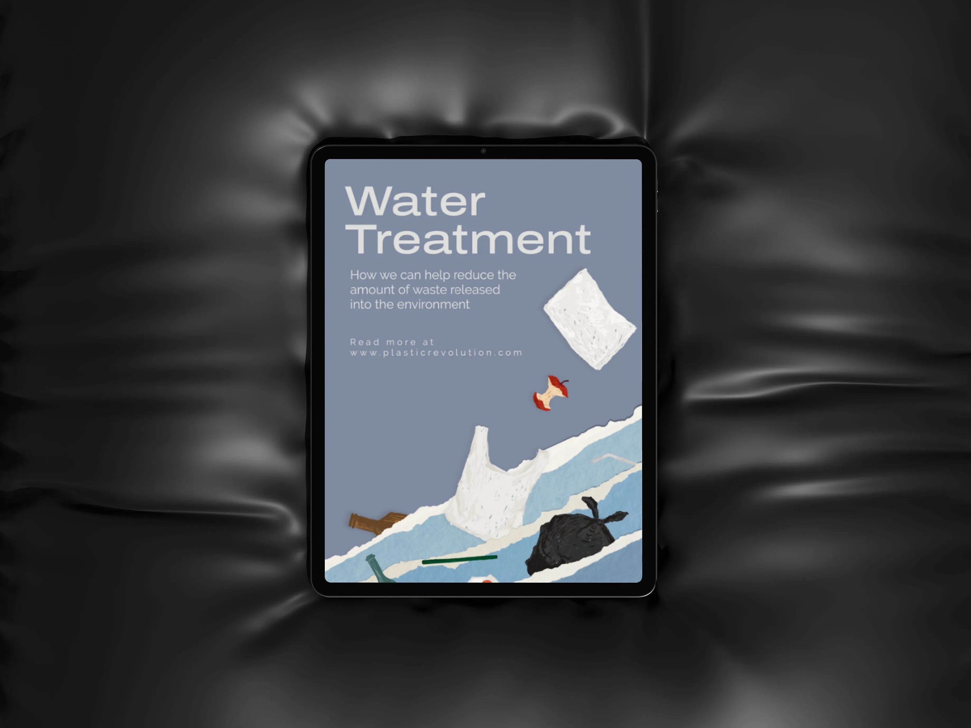 Futuristic digital brochure mockup on iPad — perfect for sustainable and clean-tech startup branding.