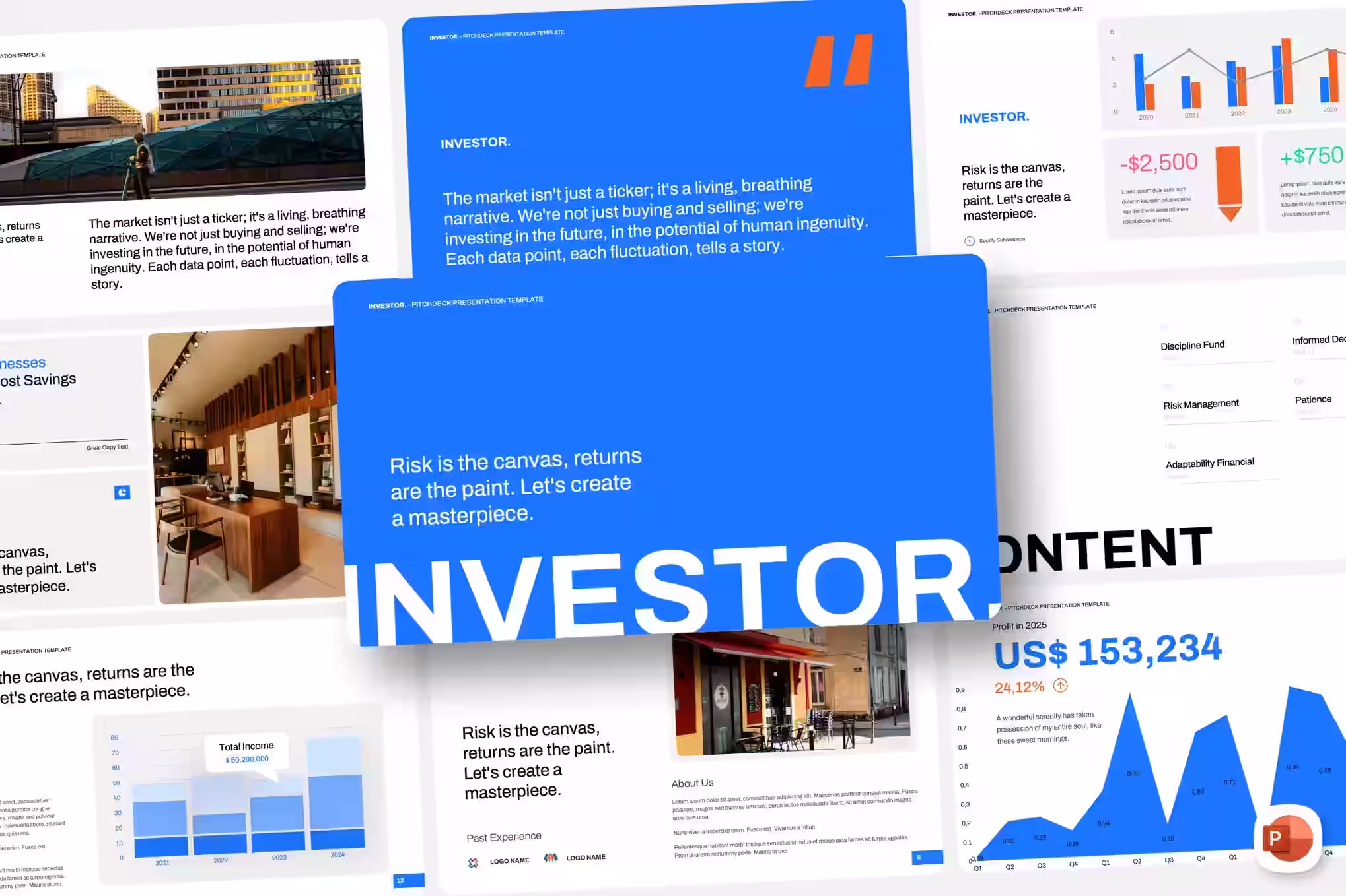 Startup investor presentation design – modern pitch deck layout for fundraising and venture capital.