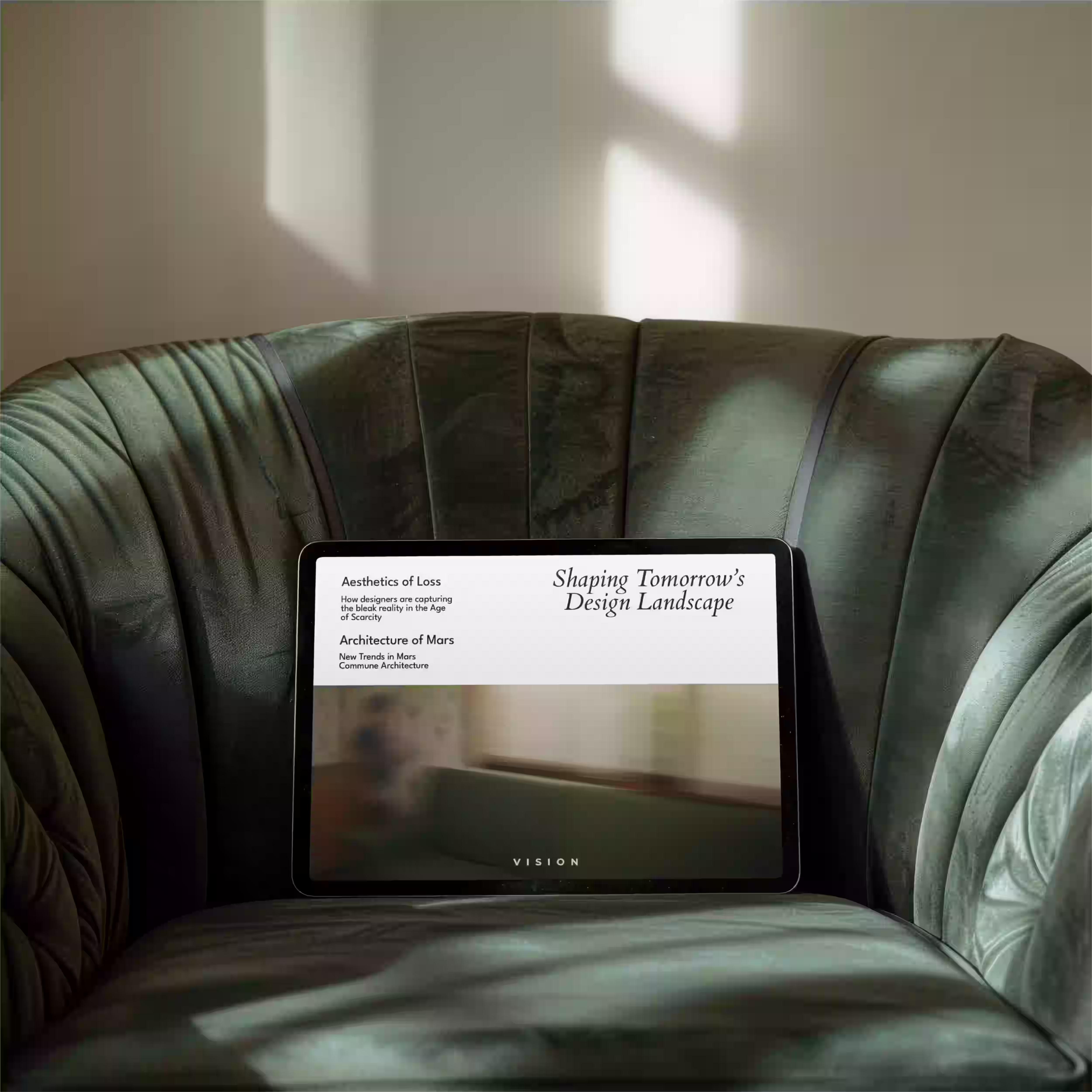 Startup digital marketing newsletter design – clean email layout concept displayed on laptop by Design Policy Studio.