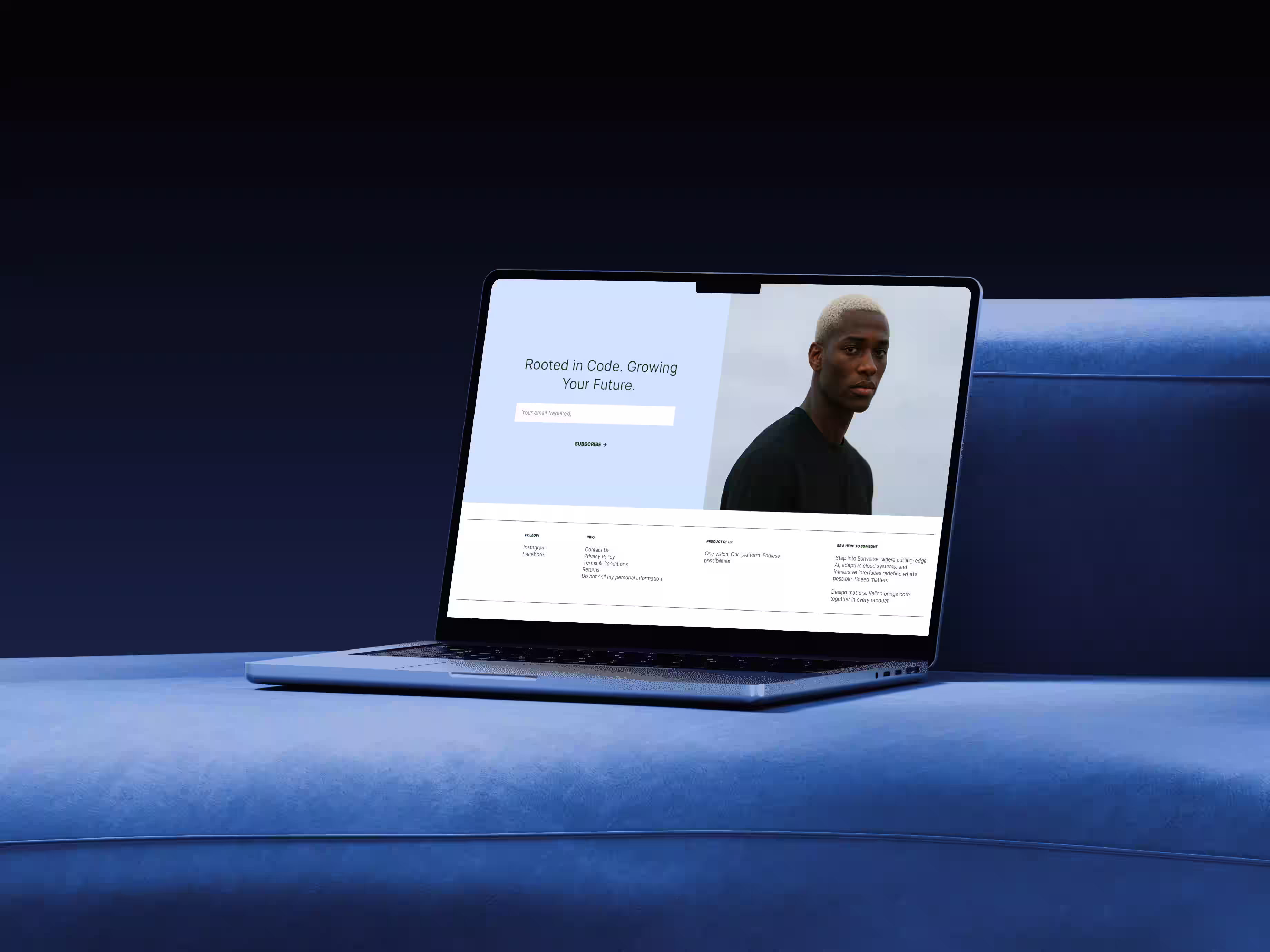 Landing page design with personal profile clean layout and modern web design for SaaS startup by Design Policy