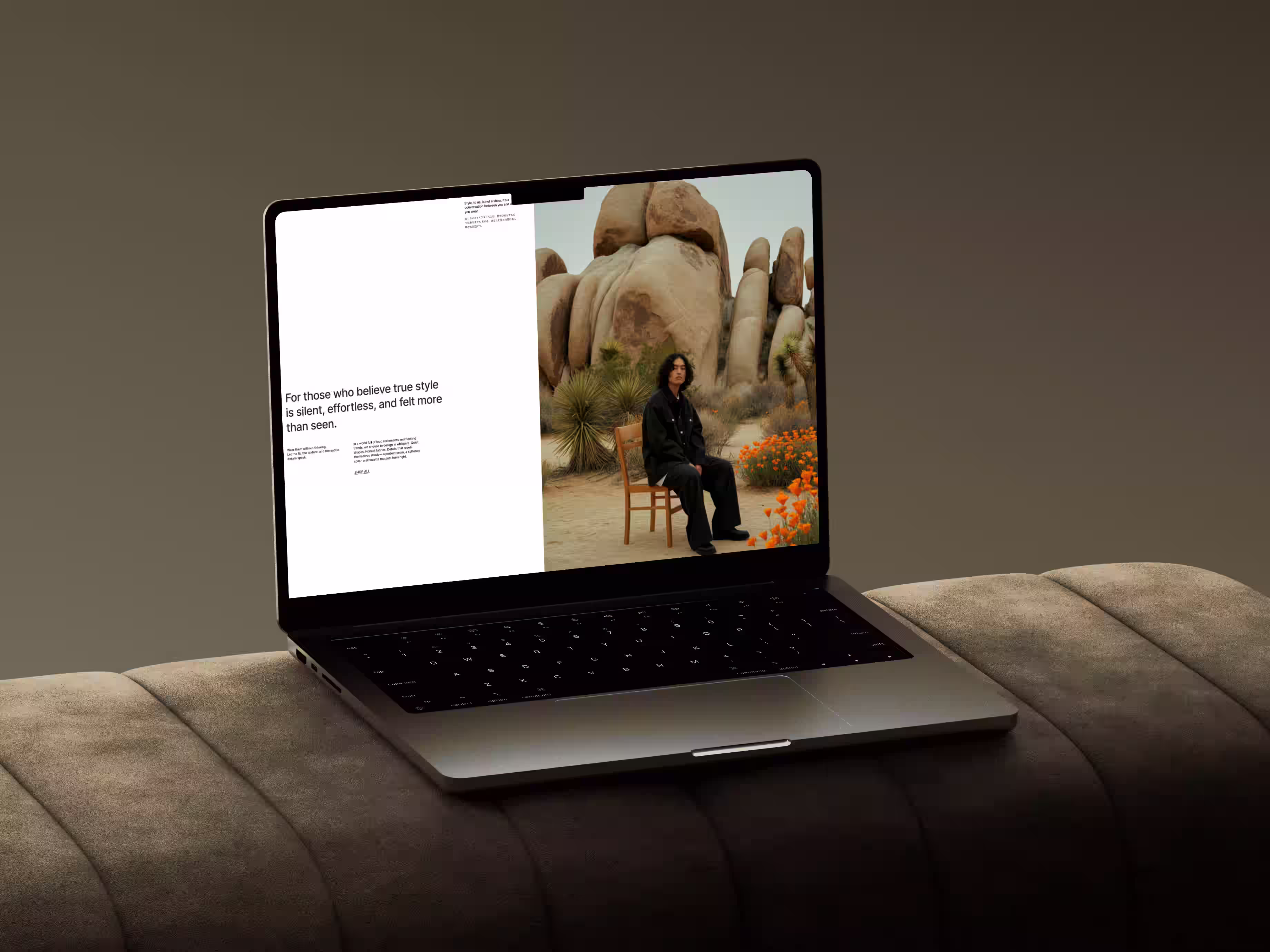 Minimal photography web design with earthy tones branding and UI design for startups by Design Policy