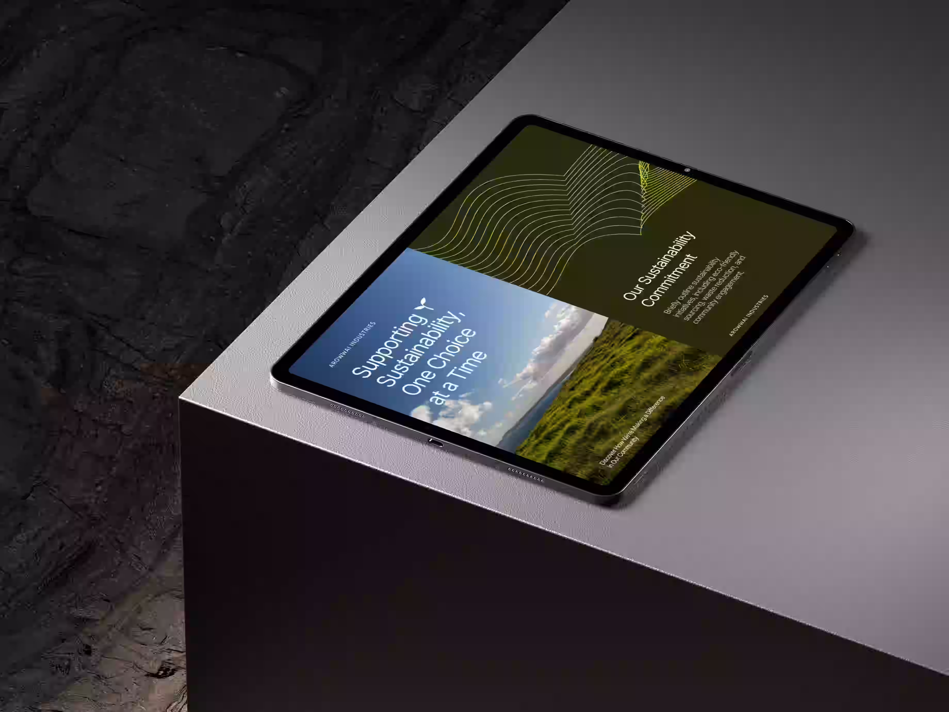 Web and UI design for sustainability business startup with clean minimal interface