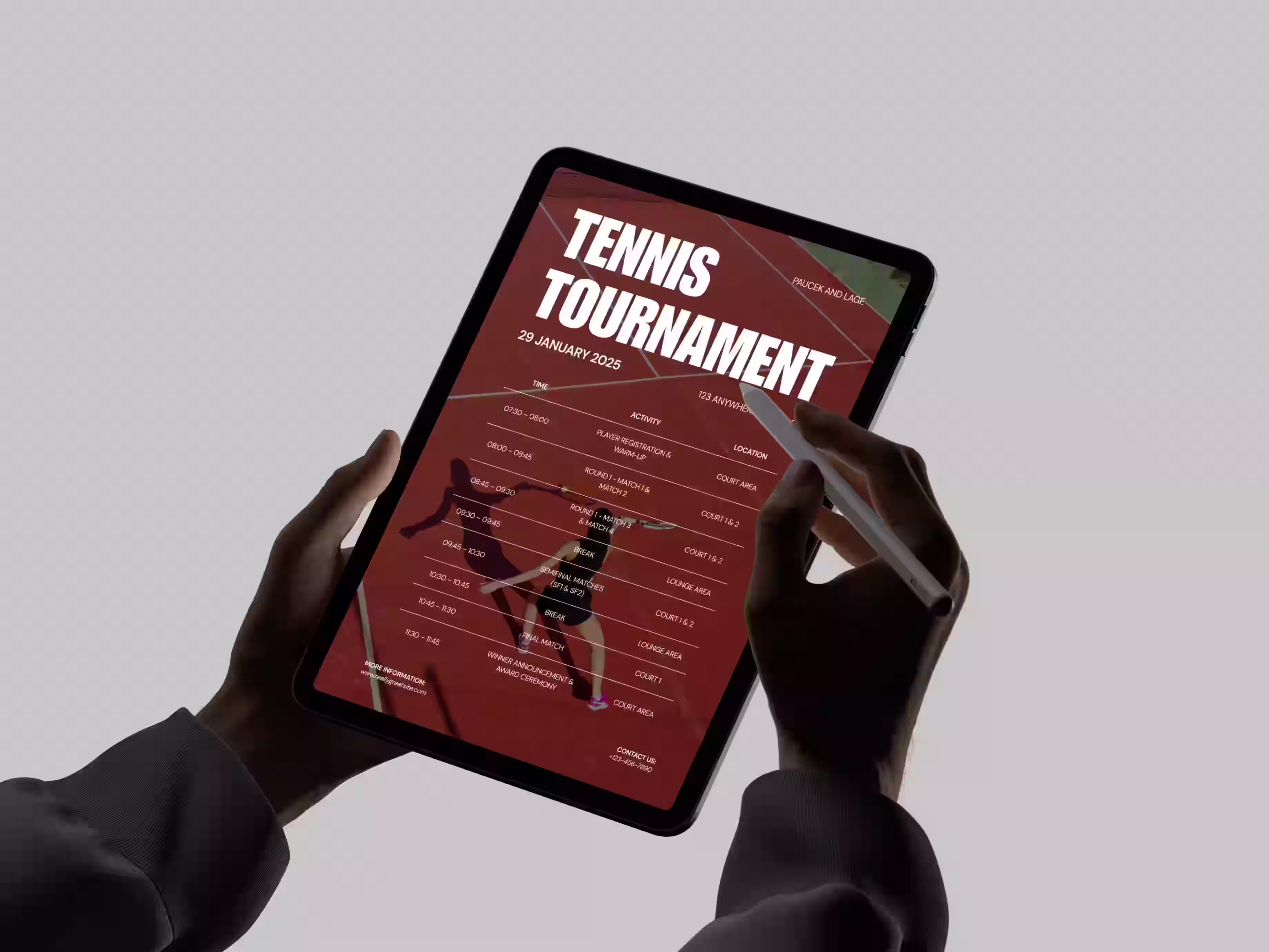 Event landing page design for startups featuring tennis tournament layout in minimal style by Design Policy Design Studio