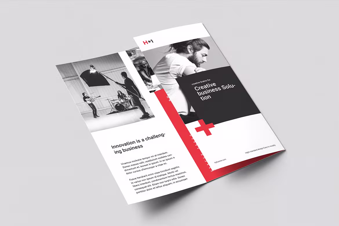 Corporate brochure design with clean layout and professional branding for startups by Design Policy
