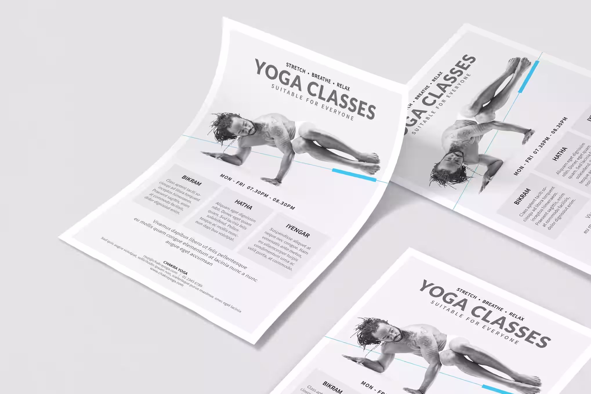 Wellness brand brochure design clean editorial layout for yoga and lifestyle startups by Design Policy