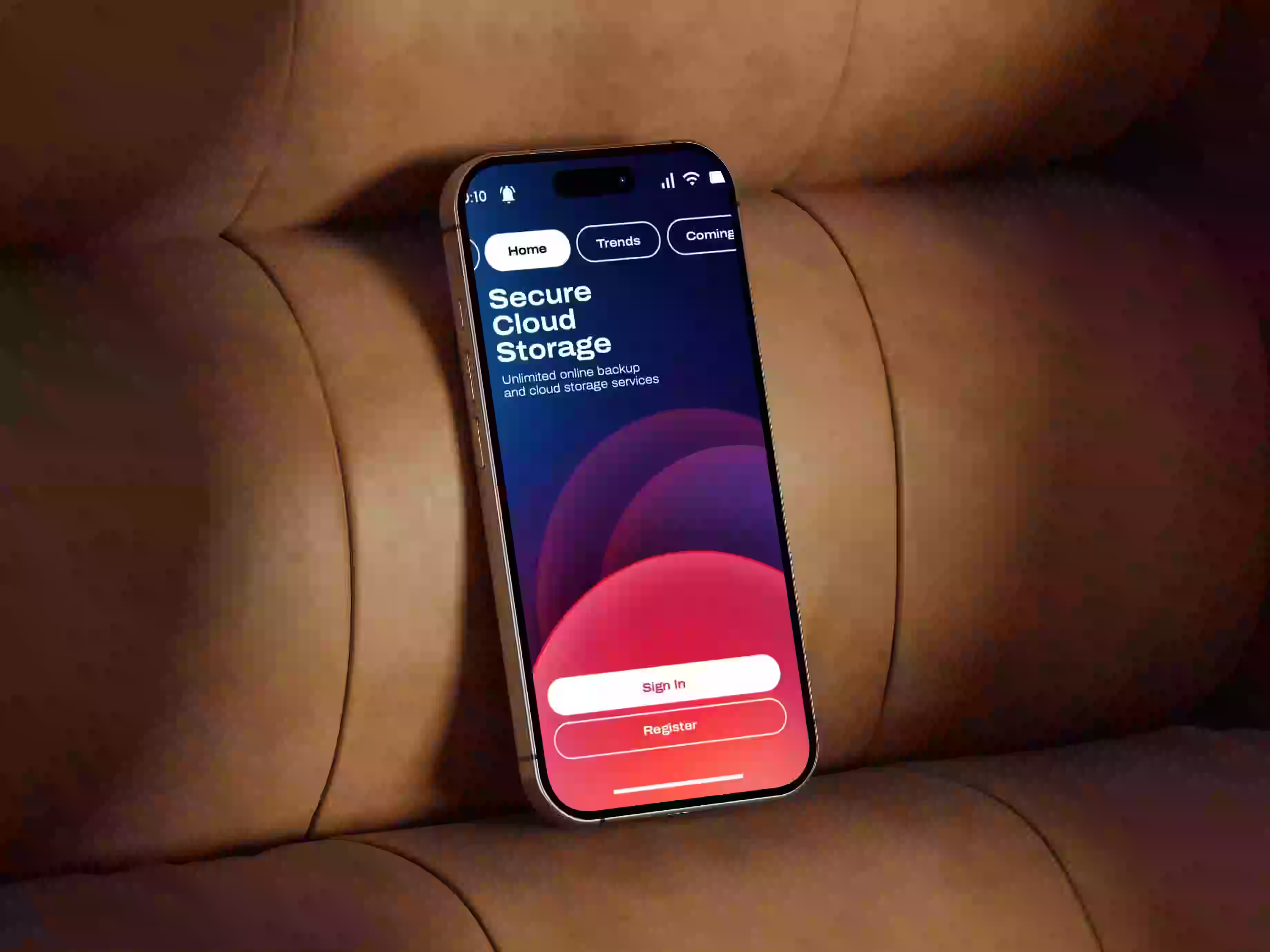 Minimal product announcement social media design with sleek app interface by Design Policy Design Studio