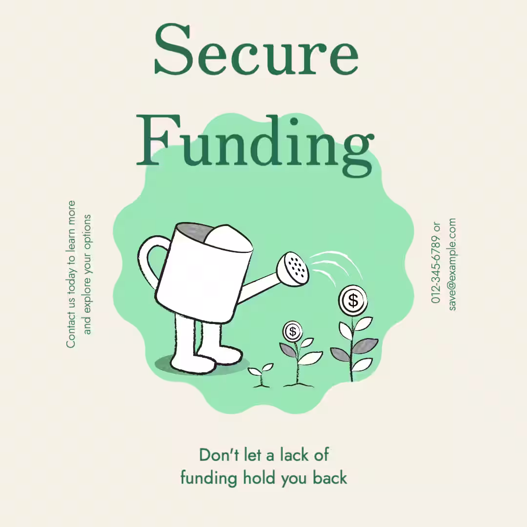 Illustrated social media design for fintech startup with funding message by Design Policy Design Studio