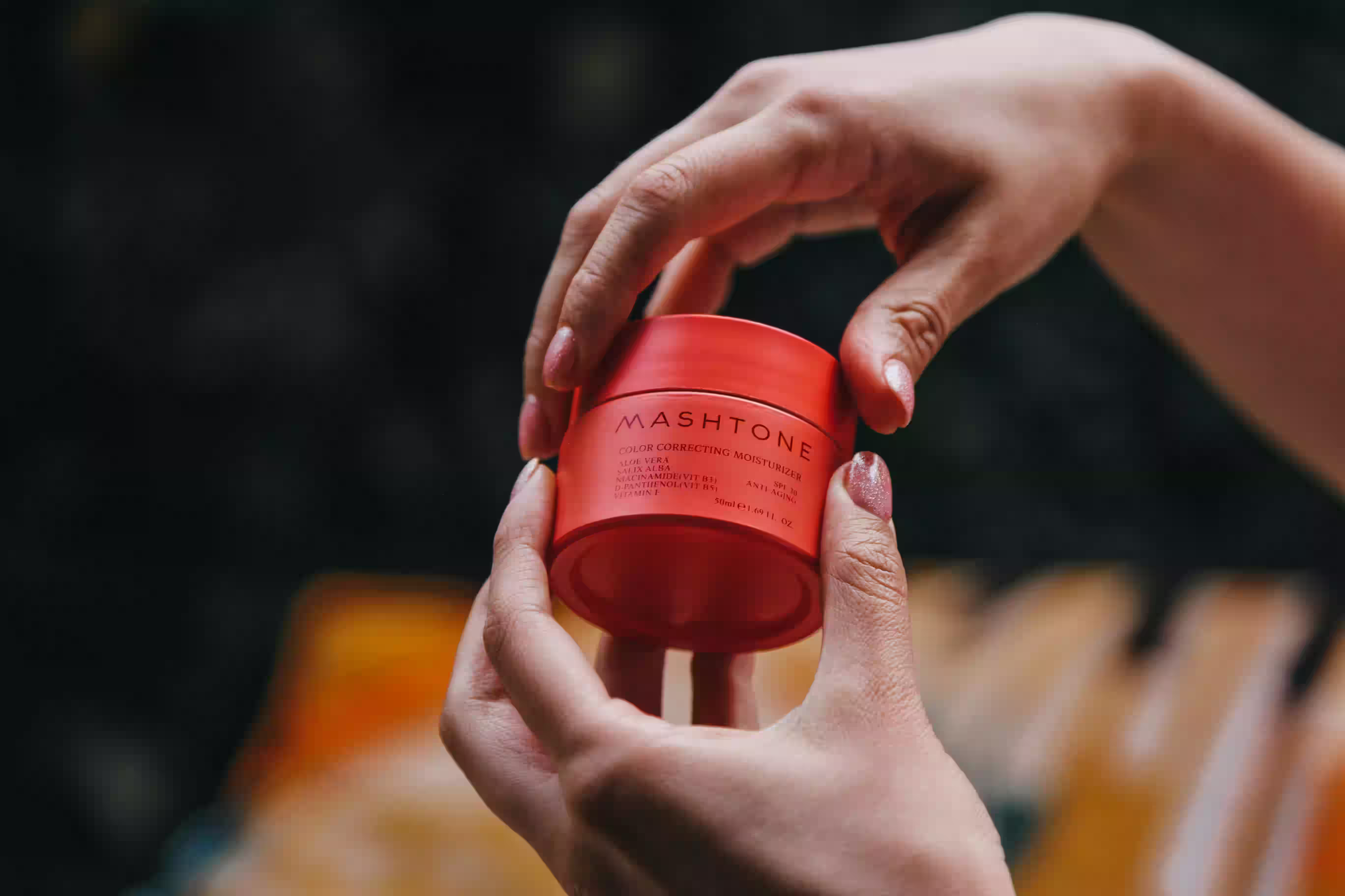 Lifestyle product branding for startups – bold red packaging design with modern premium aesthetic.