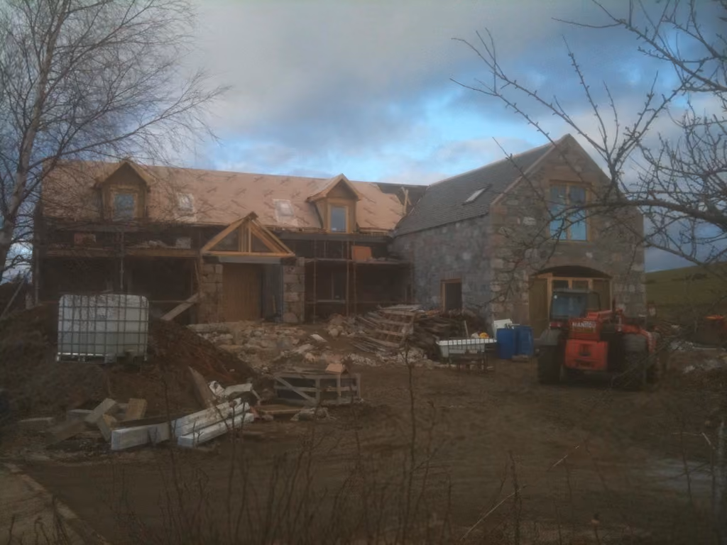 Barry's first house under construction