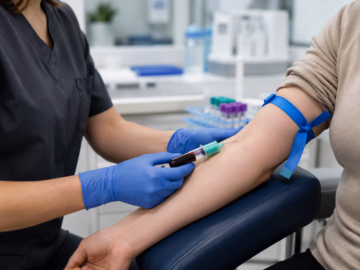 Professional phlebotomy blood collection