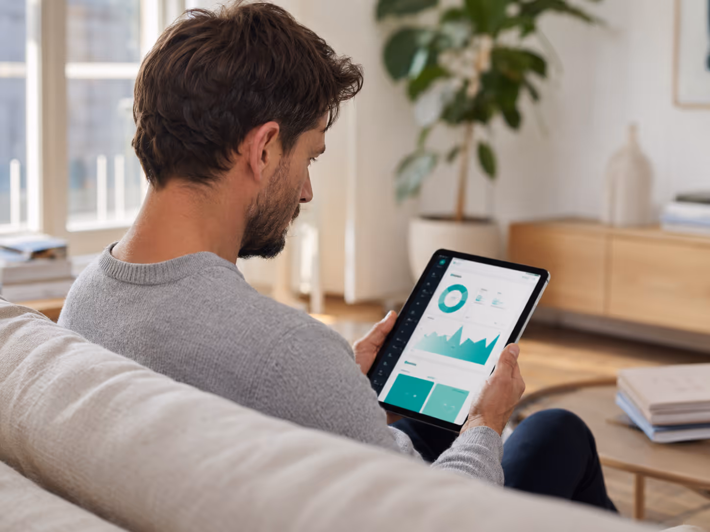 Healthcare professional reviewing data
