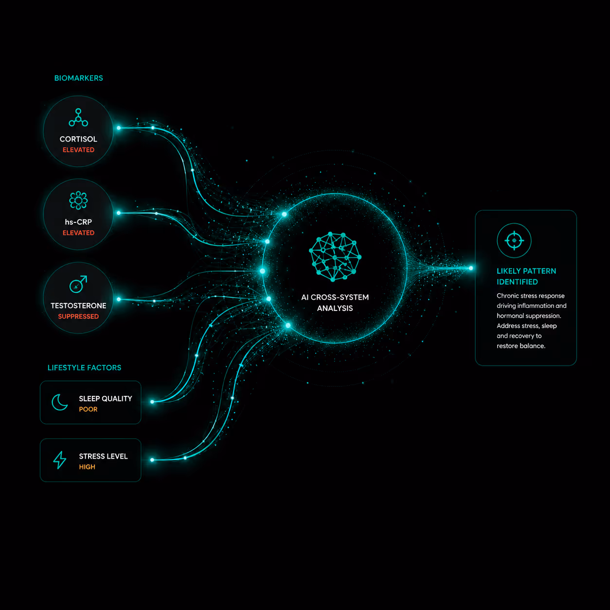 AI-powered cross-system biomarker analysis