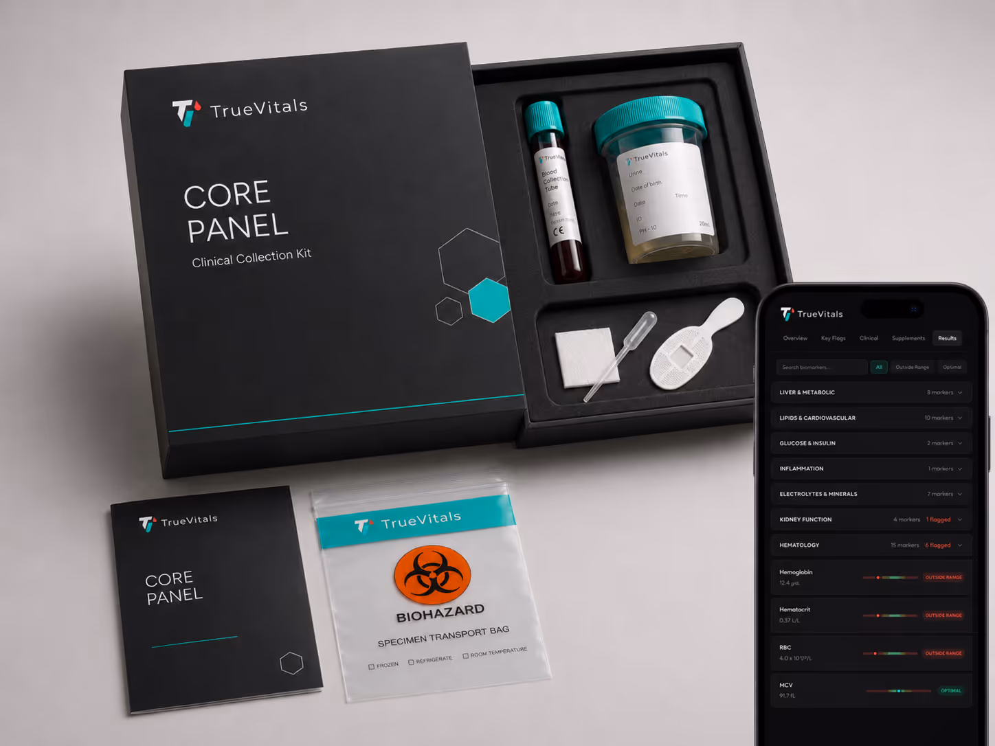 TrueVitals Core Panel clinical collection kit