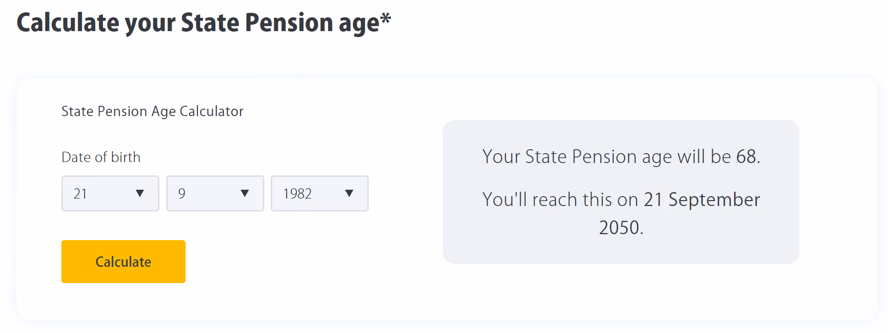 State Pension Age Calculator image 1