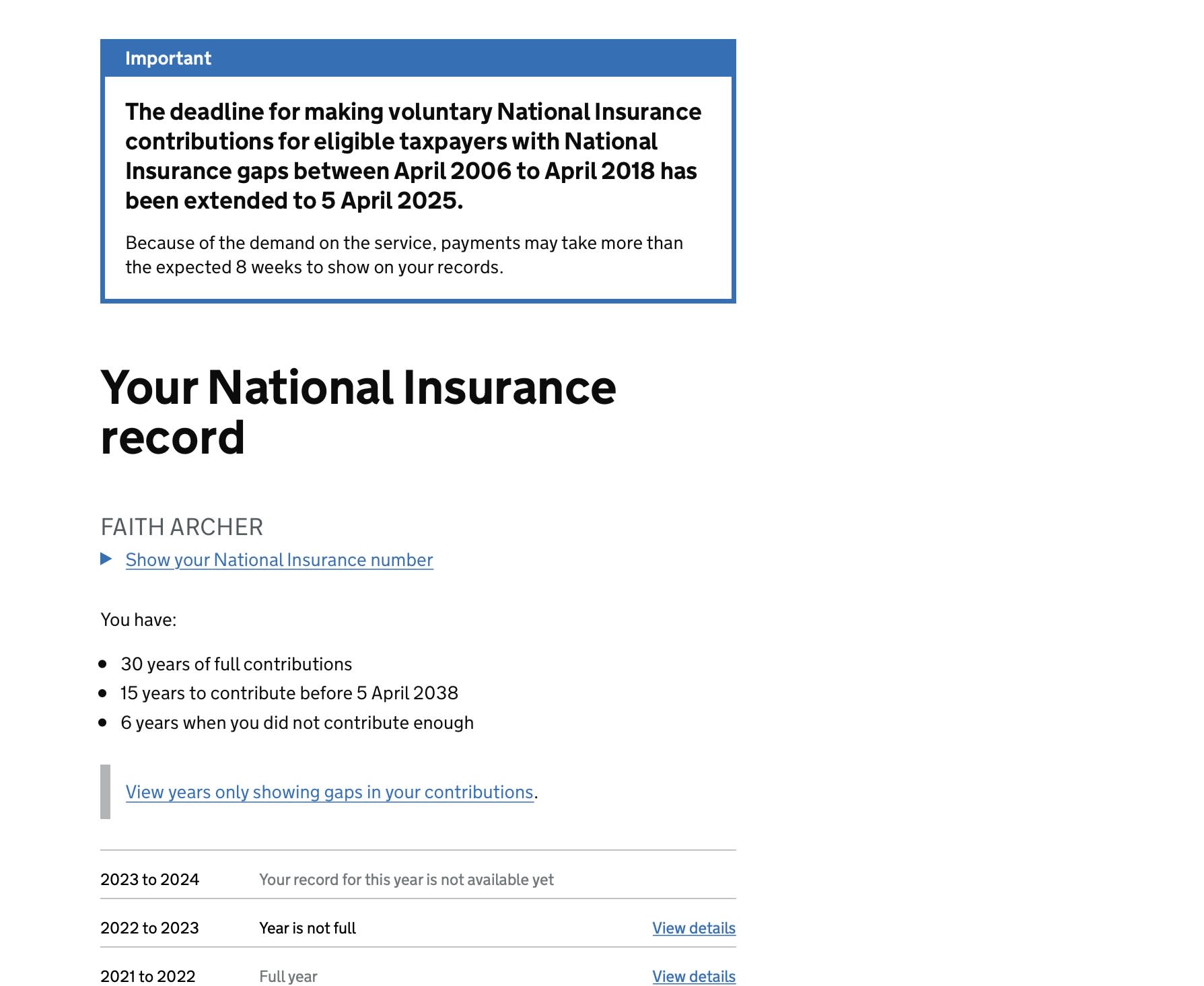 State Pension forecast image 7