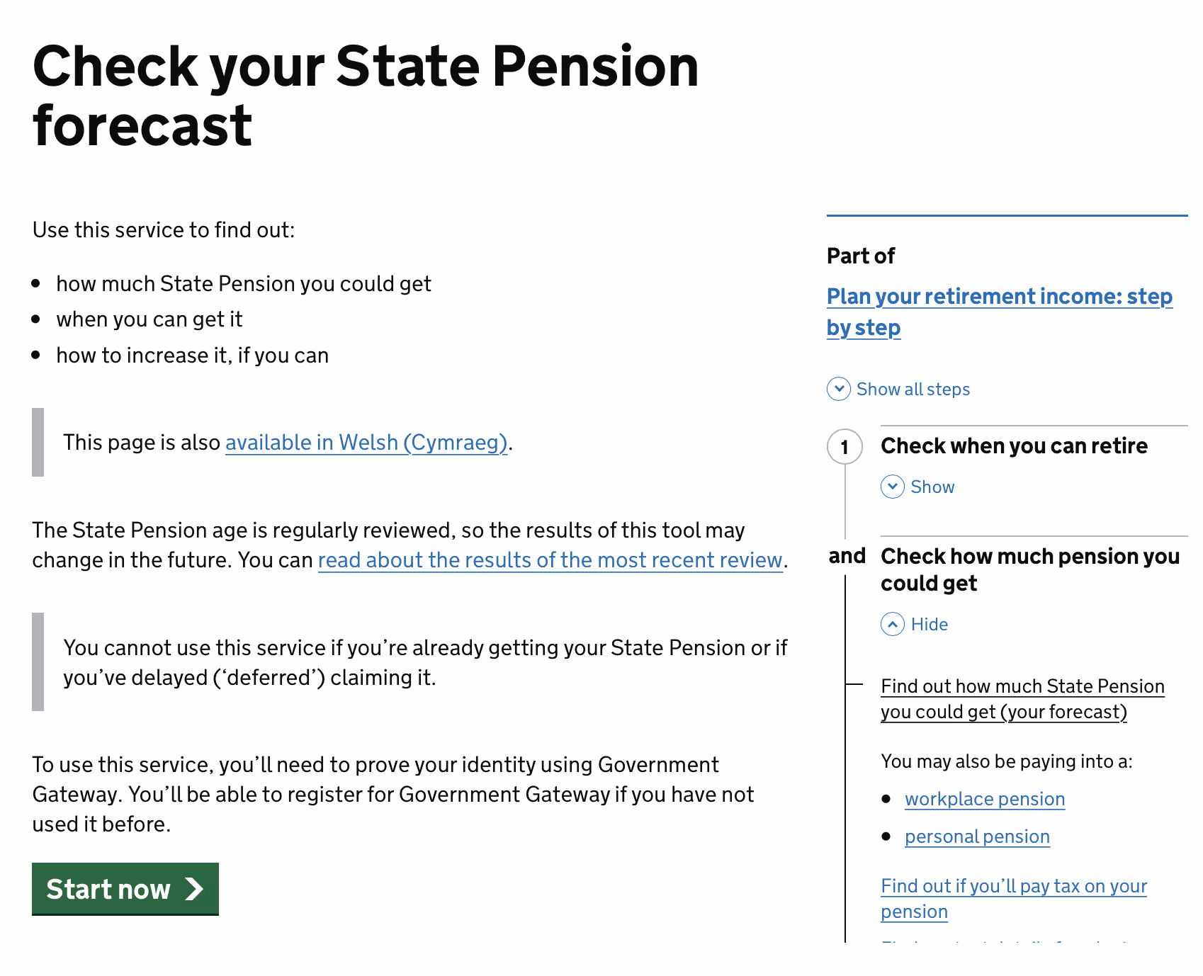 State Pension forecast image 1