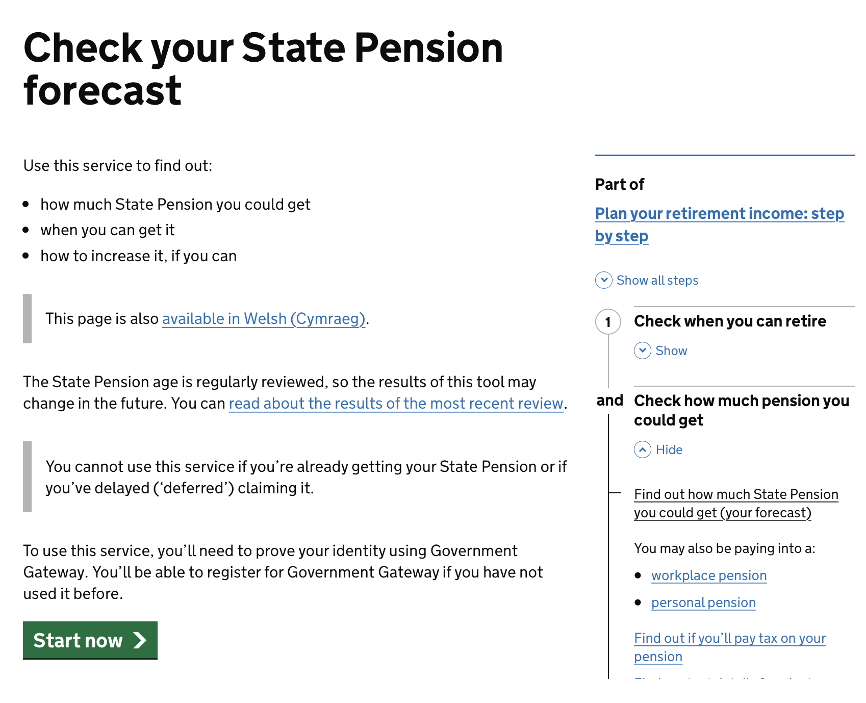 State Pension forecast image 1