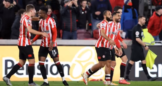 Brentford football team playing