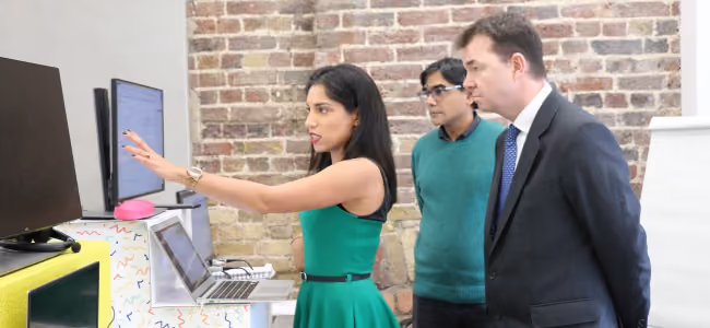 Davinder showing Guy Opperman our new pensions administration system