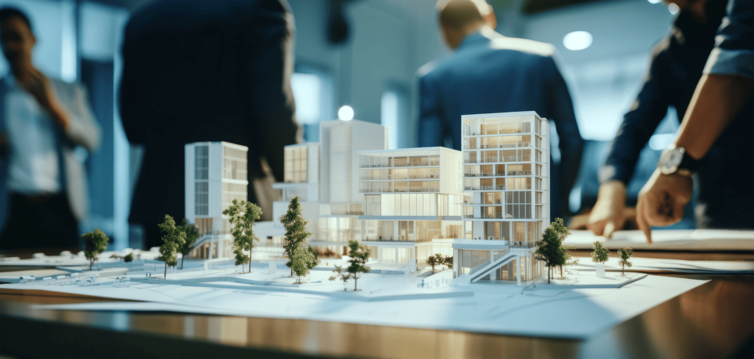 Modern architectural models on office table - Commercial Real Estate Trends