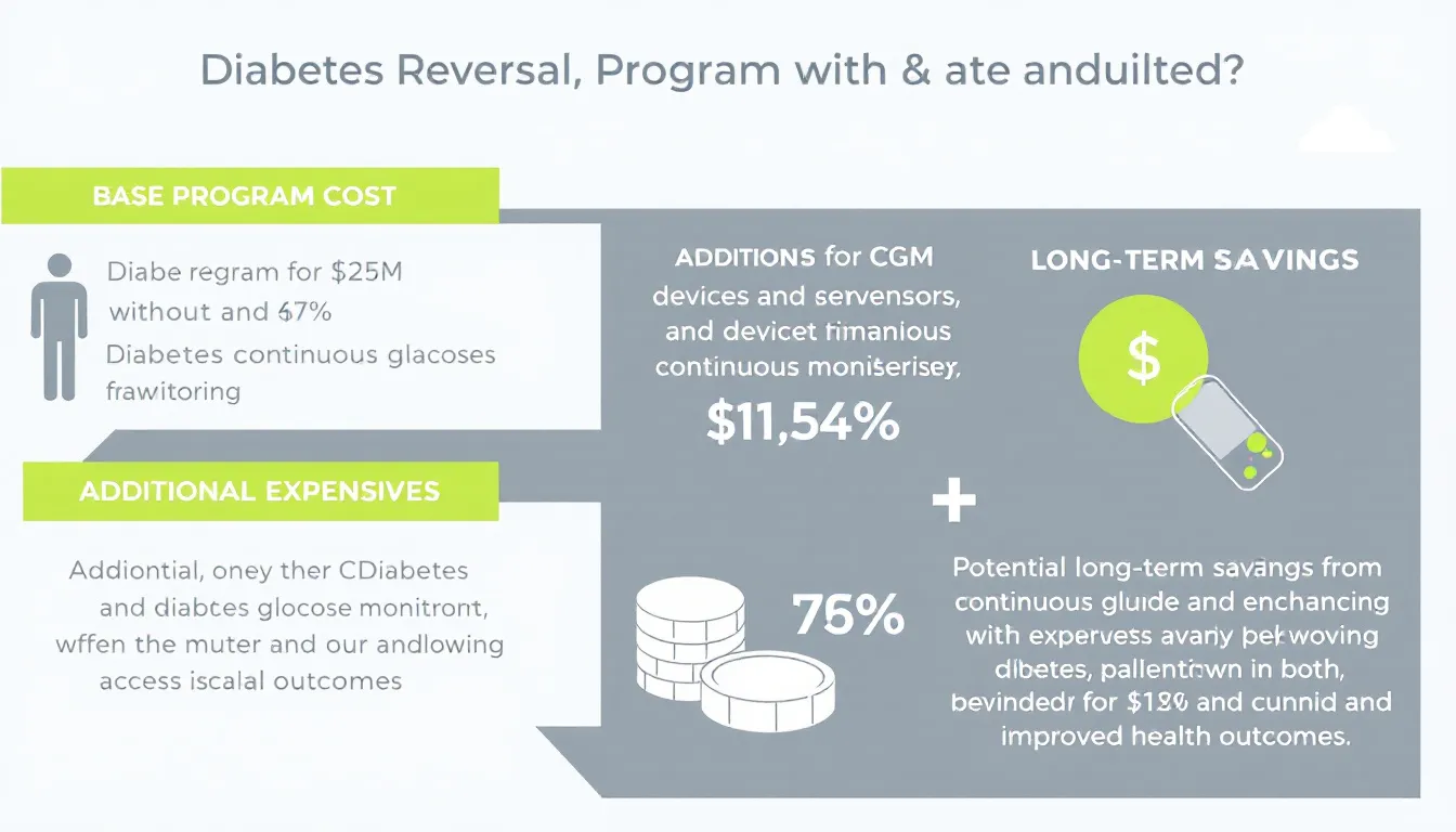 How does the inclusion of continuous glucose monitoring affect your diabetes reversal program cost?