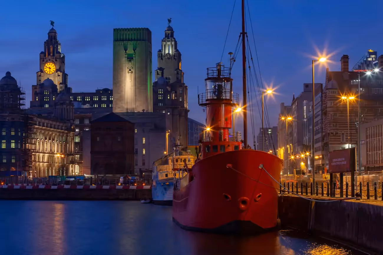 Merseyside harbour in Liverpool. 