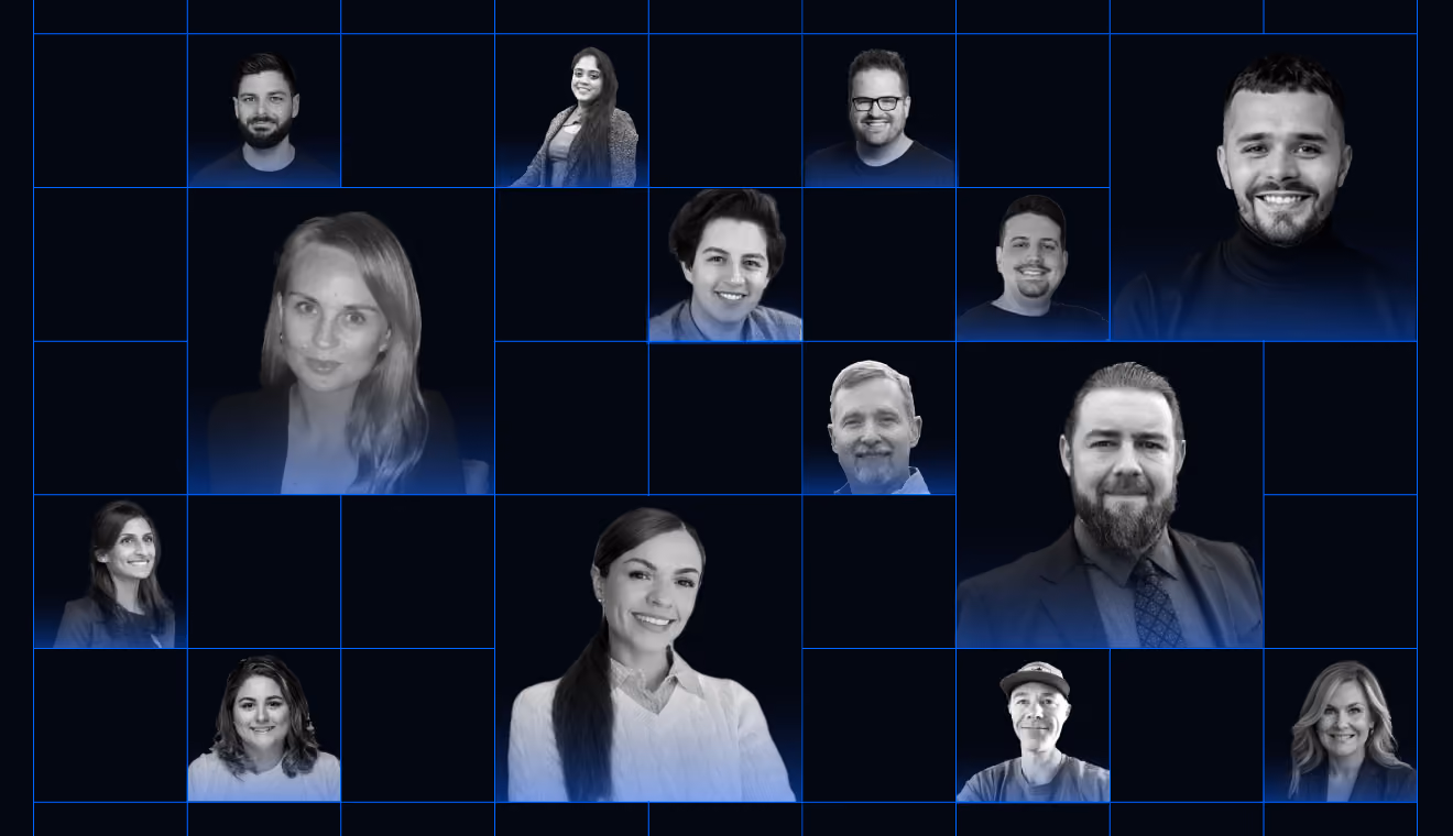 A collage of Resolve team members.