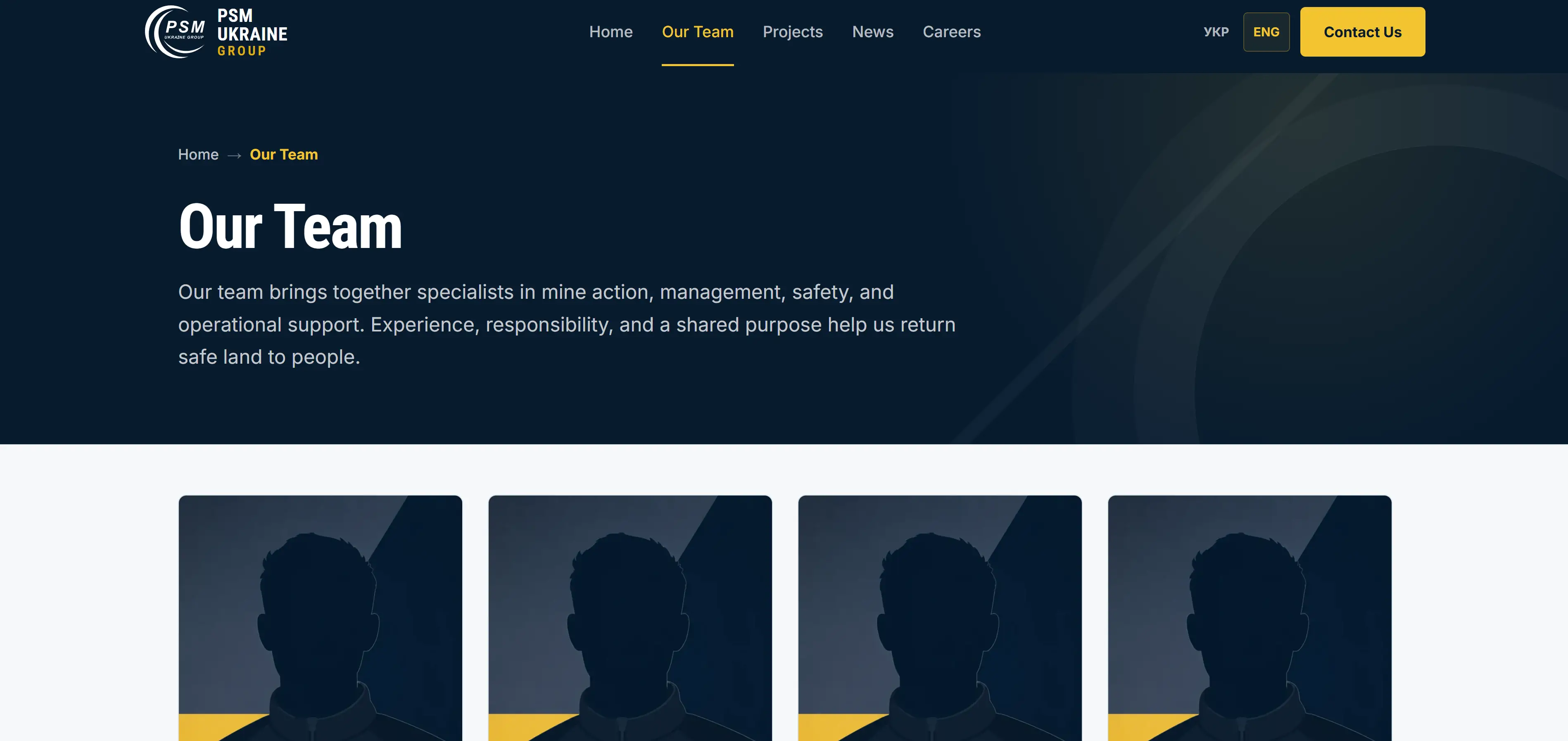 Page "Our Team"