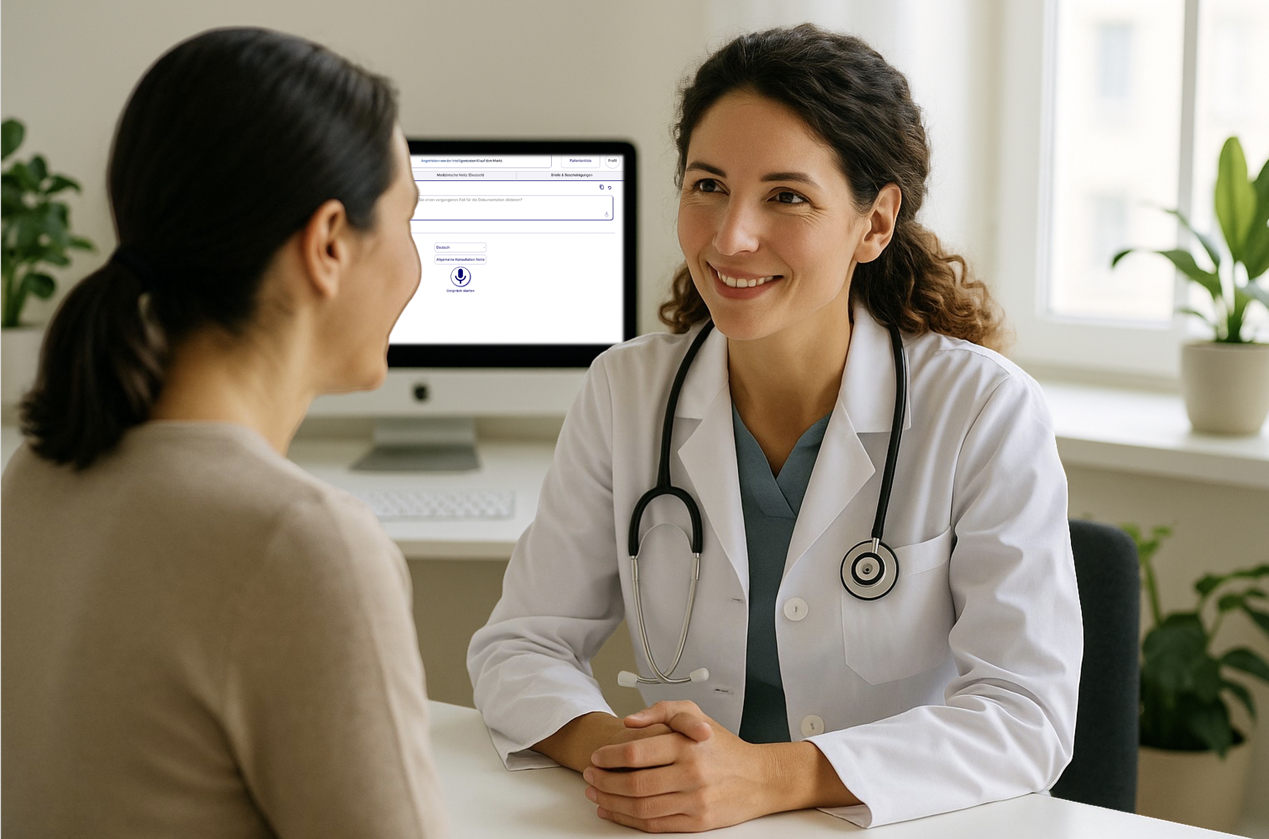 Doctor using Nixi AI in consultation with patient