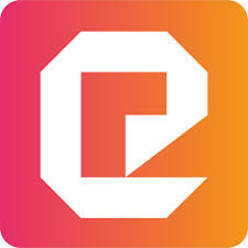 White stylized letter E on a rounded square background with a gradient from pink to orange.